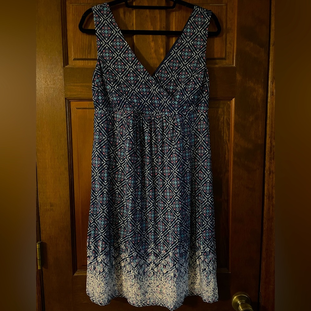 Skies Are Blue Maternity Navy Patterned Dress